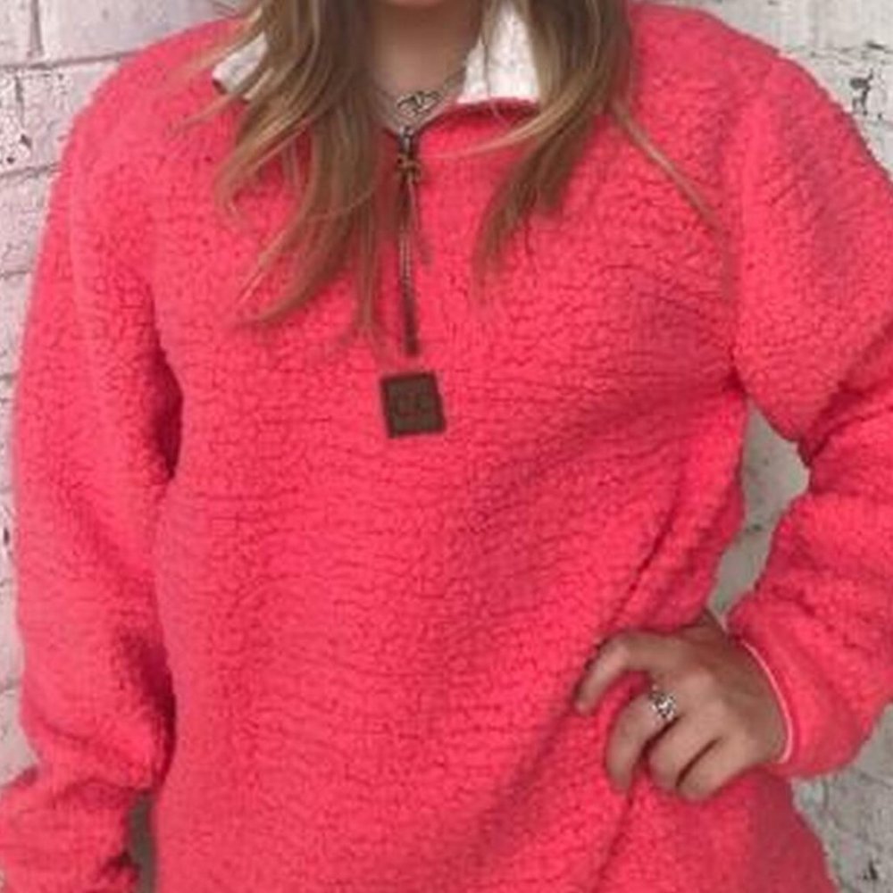 CC BRAND CORAL SHERPA 1/4 zip